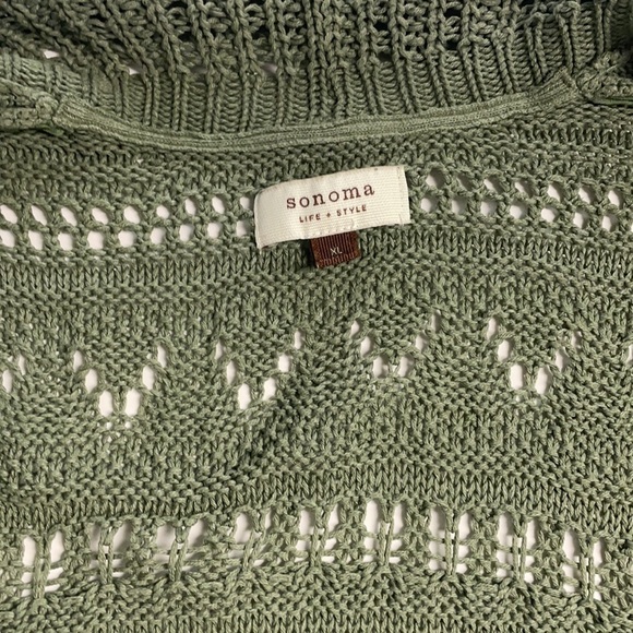 Vintage Crocheted Knitted Sage Green Sweater Vest by Sonoma Life + Style - Picture 7 of 16